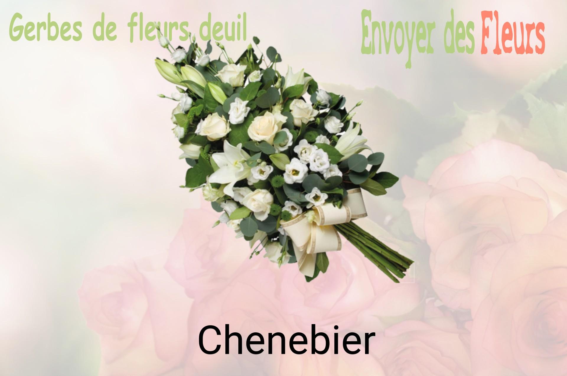 Gerbe de fleurs de deuil livrée à Chenebier
